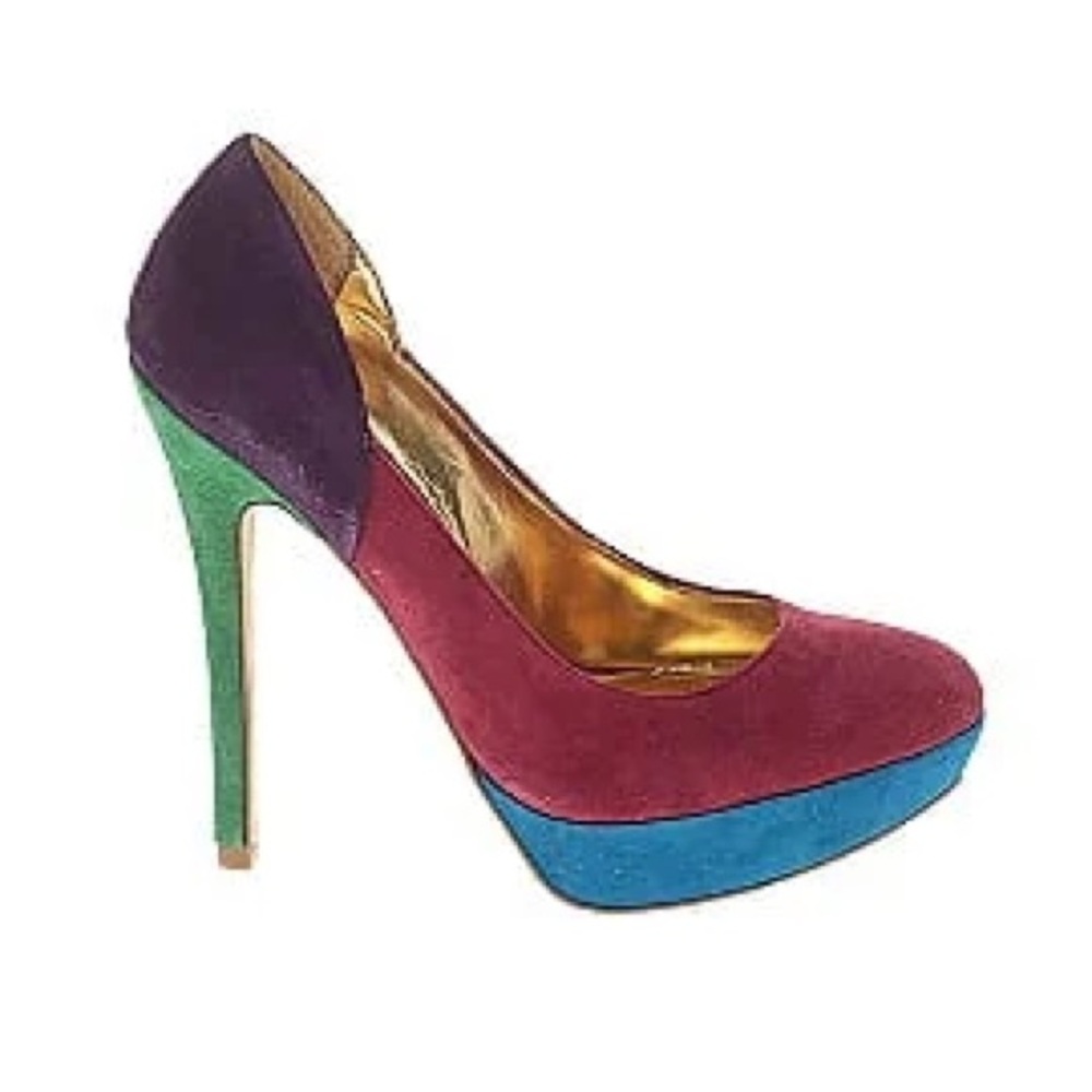 Charles David Velvet Multi-colored Heel Pumps. Size 8.5 EUC